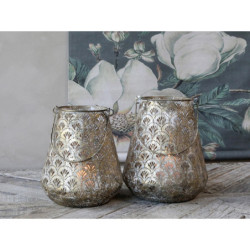 Champagne antik kovová lucerna Vireon - Ø23 *28 cm