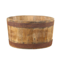 Dřevěné retro vědro / obal na květináč - Ø 30*17cm