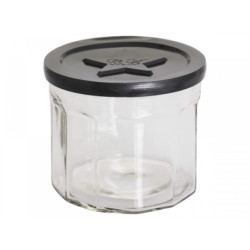 Skleněná dóza s černým víčkem French Jam - Ø 13*11 cm