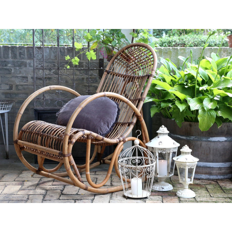Přírodní ratanové houpací křeslo Old French - 58*106*100 cm