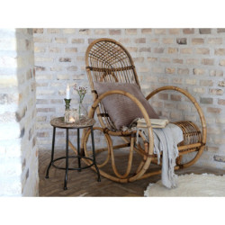 Přírodní ratanové houpací křeslo Old French - 58*106*100 cm