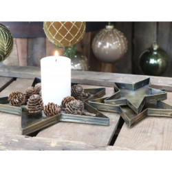Set 3ks dekorační kovové podnosy ve tvaru hvězdy - 22*22cm