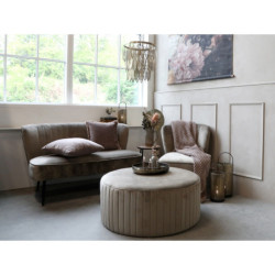 Latté sametová pohovka Marat Sofa velour - 127*65*79cm