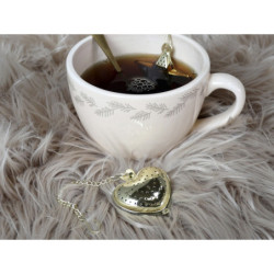 Zlaté sítko na čaj ve tvaru srdce Strainer tea  - 5*1,5*5 cm