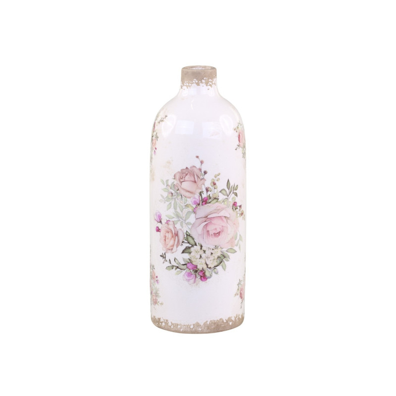 Keramická dekorační váza s růžemi Rose pattern L - Ø 11*31cm