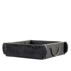 Dřevěná černá retro bedýnka s uchy Grimaud Brick Mould - 31*25*8 cm