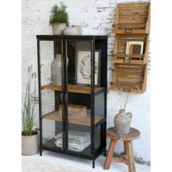 Nástěnná dřevěná police na časopisy Magazine rack - 35*15*90 cm