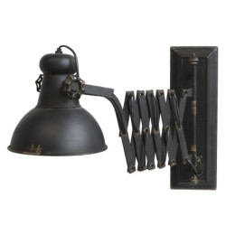 Černá antik nástěnná lampa s patinou Factory Lamp - Ø21*45-105 cm/ E14/ 60W