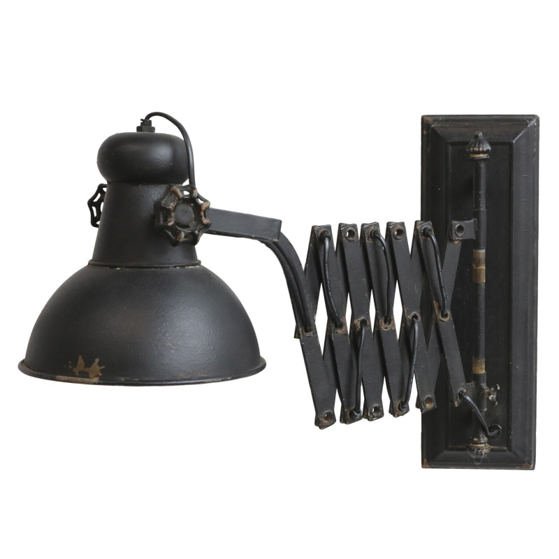 Černá antik nástěnná lampa s patinou Factory Lamp - Ø21*45-105 cm/ E14/ 60W