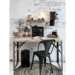 Černá antik nástěnná lampa s patinou Factory Lamp - Ø21*45-105 cm/ E14/ 60W