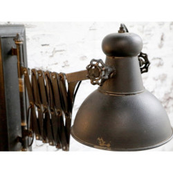 Černá antik nástěnná lampa s patinou Factory Lamp - Ø21*45-105 cm/ E14/ 60W