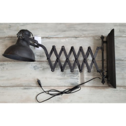 Černá antik nástěnná lampa s patinou Factory Lamp - Ø21*45-105 cm/ E14/ 60W