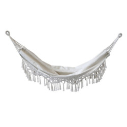 Béžová režná bavlněná hamaka se střapci Hammock - 150*245 cm