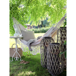 Béžová režná bavlněná hamaka se střapci Hammock - 150*245 cm