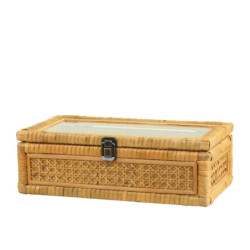 Přírodní proutěný úložný box se 3mi přihrádkami Francesca - 32*19*11 cm
