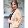 Lososové kimono / župan s květovaným vzorem Floral Print - one size