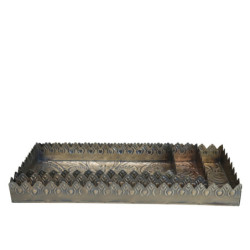 Set 3ks mosazný antik kovový podnos s patinou Flowre - 40*18*5cm