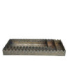 Set 3ks mosazný antik kovový podnos s patinou Flowre - 40*18*5cm