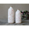 Keramická dekorační váza s růžovými kvítky Floral Cannes - Ø 11*26cm