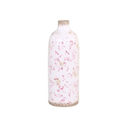 Keramická dekorační váza s růžovými kvítky Floral Cannes - Ø 11*31cm