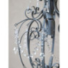Šedý vintage ručně vyrobený lustr s kamínky Chandelié - 31*52cm/E14/ 60W