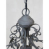 Šedý antik ručně vyrobený lustr s listy Chillié - 31*52cm/E14/ 60W