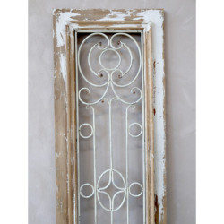Krémovo-hnědý antik dekorativní panel na postavení Sutt French - 41*4*198cm