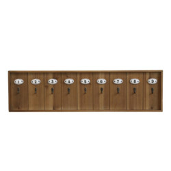 Hnědý antik dřevěný nástěnný věšák na klíče Racio - 80*3*21cm