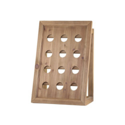 Hnědá antik dřevěná nástěnná polička na víno Winé - 38*22*55cm