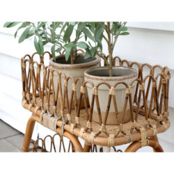 Ratanový antik stolek s dekorační obrubou Braide - 52*26*60cm