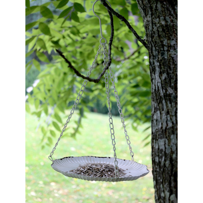 Krémové antik dekorační závěsné krmíko pro ptáčky - 25*43cm