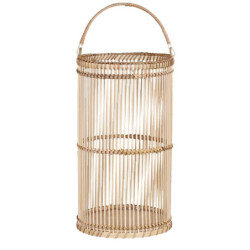 Přírodní dřevěná lucerna Bamboo - Ø20*36 cm