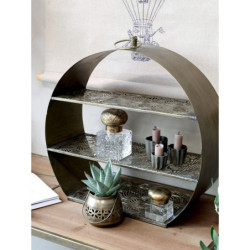 Bronzová antik kulatá polička Arles - Ø 46*13cm