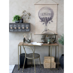 Bronzová antik kulatá polička Arles - Ø 46*13cm