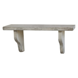 Krémová antik dřevěná nástěnná polička Malie unique - 39*12*16cm