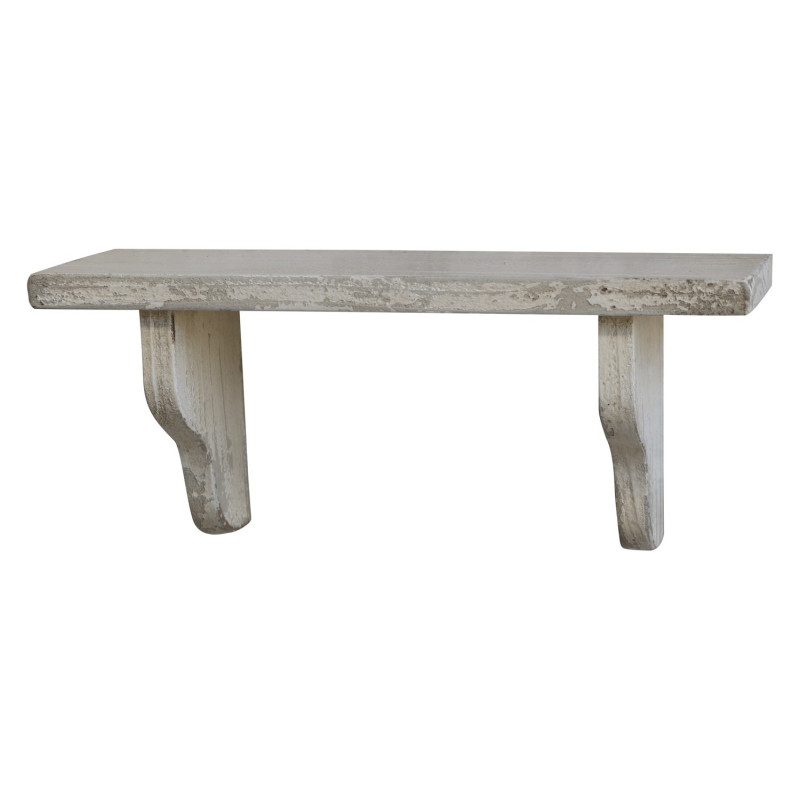 Krémová antik dřevěná nástěnná polička Malie unique - 39*12*16cm