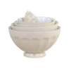 Set 5ks latté porcelánová miska s květy uvnitř Arés - Ø15*9 cm