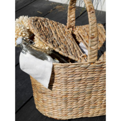 Přírodní piknikový koš z vodního hyacintu Picnic - 43*29*49cm