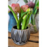 Šedý antik keramický obal na květináč se vzorem Alsace S -  Ø 13*10cm