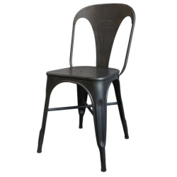Černá antik kovová židle Factory Chair - 37*36*86cm