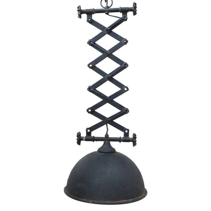 Industriální černé antik kovové závěsné světlo Factory - Ø 32*55-72 cm / E27
