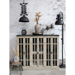 Industriální černé antik kovové závěsné světlo Factory - Ø 32*55-72 cm / E27