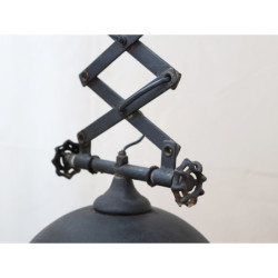 Industriální černé antik kovové závěsné světlo Factory - Ø 32*55-72 cm / E27