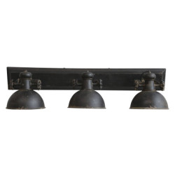 Industriální černé antik kovové nástěnné světlo Fact ceiling - 85*19*30cm / E14
