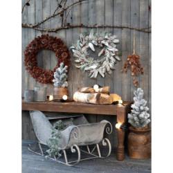 Zasněžený vánoční stromek jedle v jutě Fleur Fir Snow - 45cm