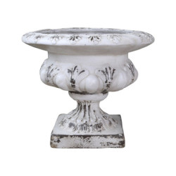 Krémový antik veliký květináč/ váza s patinou - Ø 56*48cm