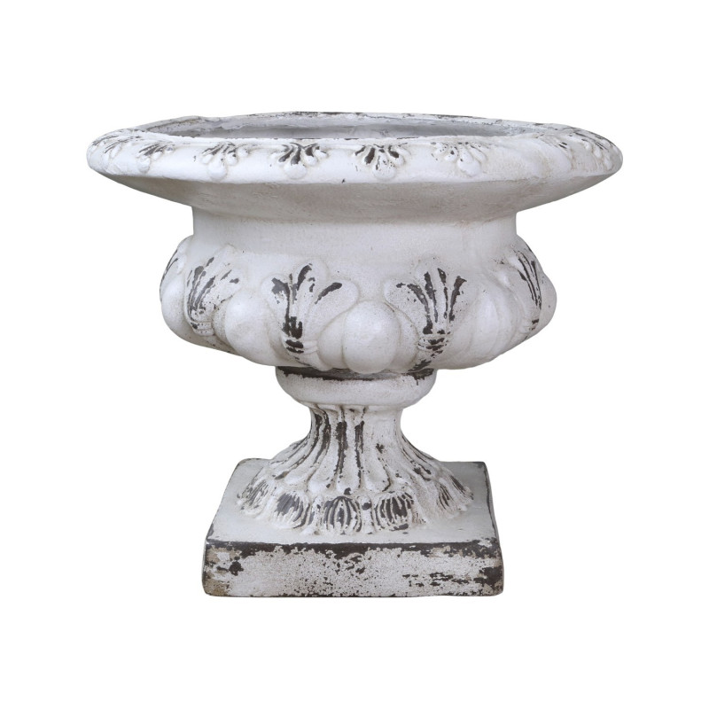 Krémový antik veliký květináč/ váza s patinou - Ø 56*48cm