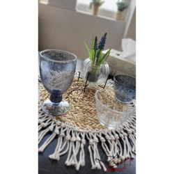 Skleněná dekorační váza s kovovým podstavcem -  Ø11*10cm