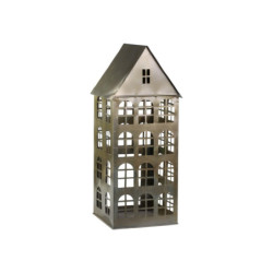 Bronzový antik kovový domek na svíčku Canie - 25*24*60cm
