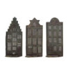 3ks mosazný antik kovový domek na svíčku Candle Houses - 12*12*27cm